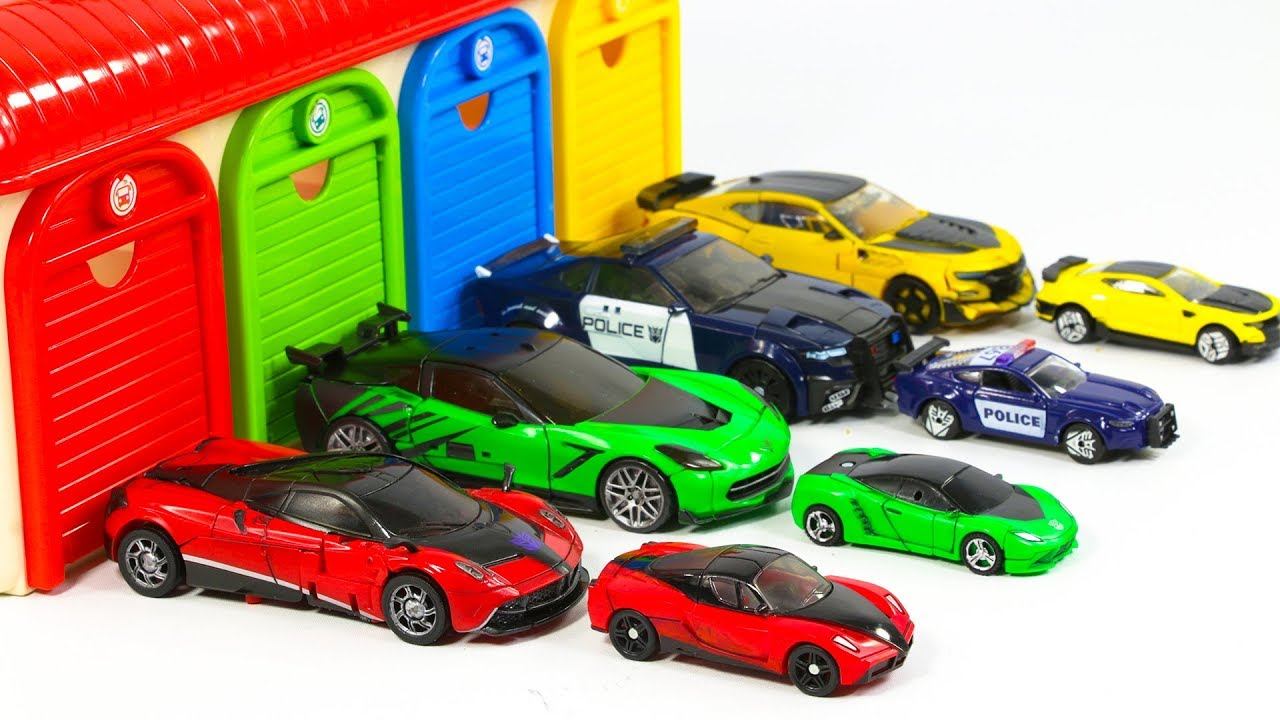 Red Green Blue Yellow Color Transformers Stinger Crosshairs Barricade Bumblebee Vehicle Robot Toys