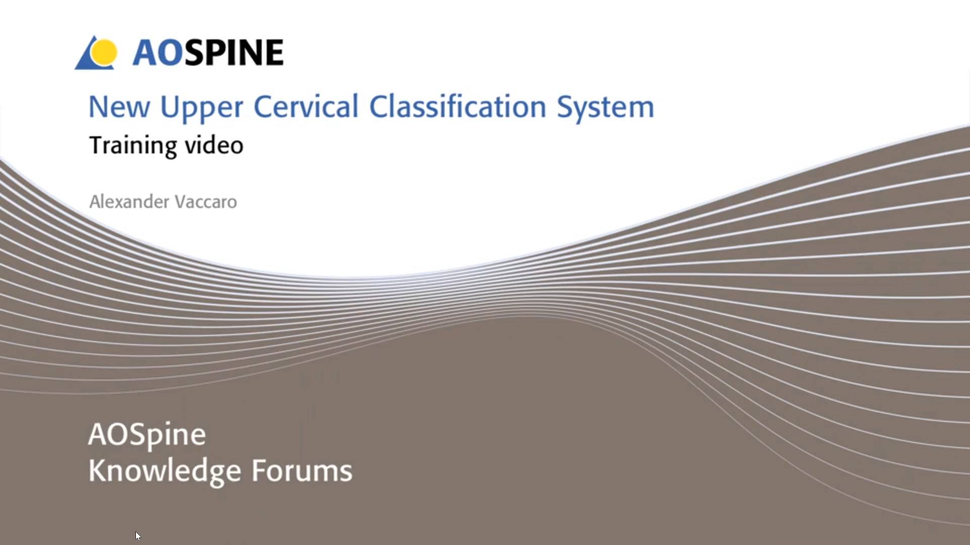 AO Spine - Upper Cervical Injury Classification System смотреть онлайн