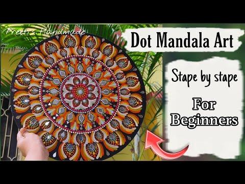 How To Paint Dot Mandala Full Stape By Stape Tutorial | Dot Mandala On MDF | Mandala For Beginners смотреть онлайн
