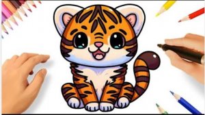 КАК НАРИСОВАТЬ МИЛОГО ТИГРА KAWAII
