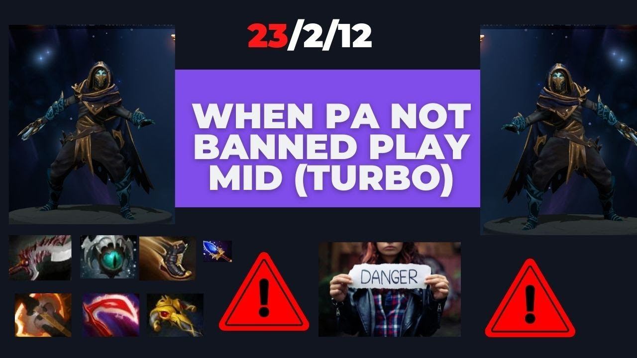 DOTA 2 Phantom Assassin (TURBO) Play mid when not banned and win смотреть онлайн