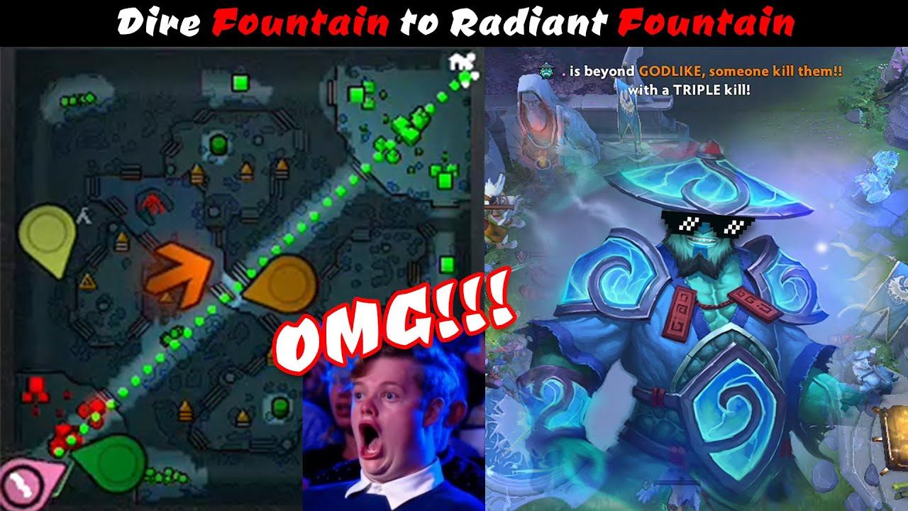 Dota 2 7.29C Storm Spirit Dire Fountain to Radiant Fountain farming! смотреть онлайн