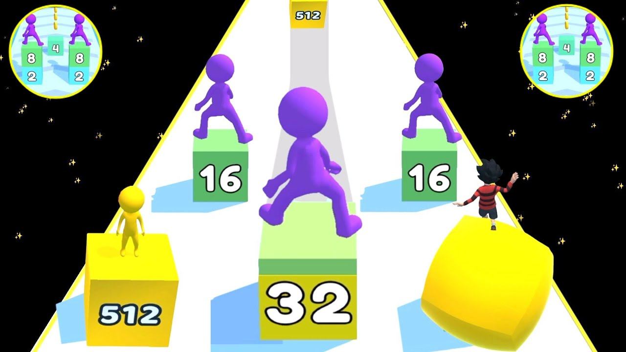 Satisfying Mobile Game Merge Stack Run 2048 - jelly run 2048 gameplay All Max Levels part 1 смотреть онлайн