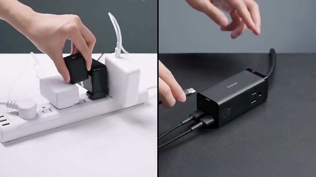 WOC X Baseus 65W GaN3 Pro Desktop Power Strip Features смотреть онлайн