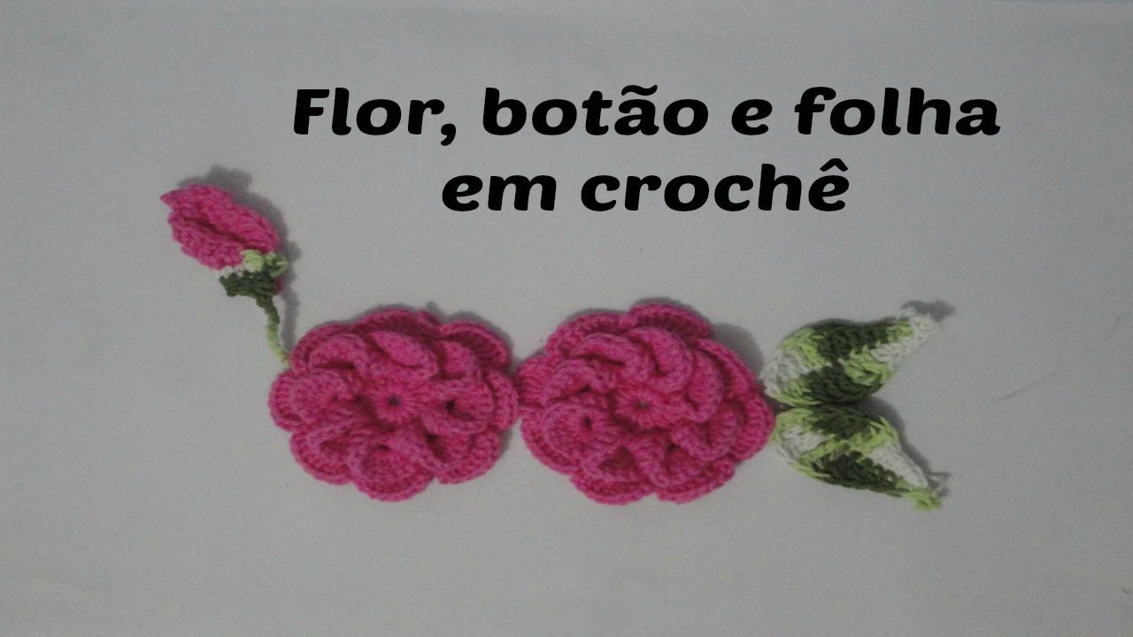 Folha, botão e flor em crochê para aplicação em tapete | Marta Alves смотреть онлайн