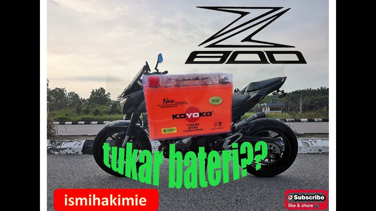 CARA TUKAR BATERI Z800?? HOW TO CHANGE BATTERY KAWASAKI Z800 kawasaki z800 yuasa ytx9-bs