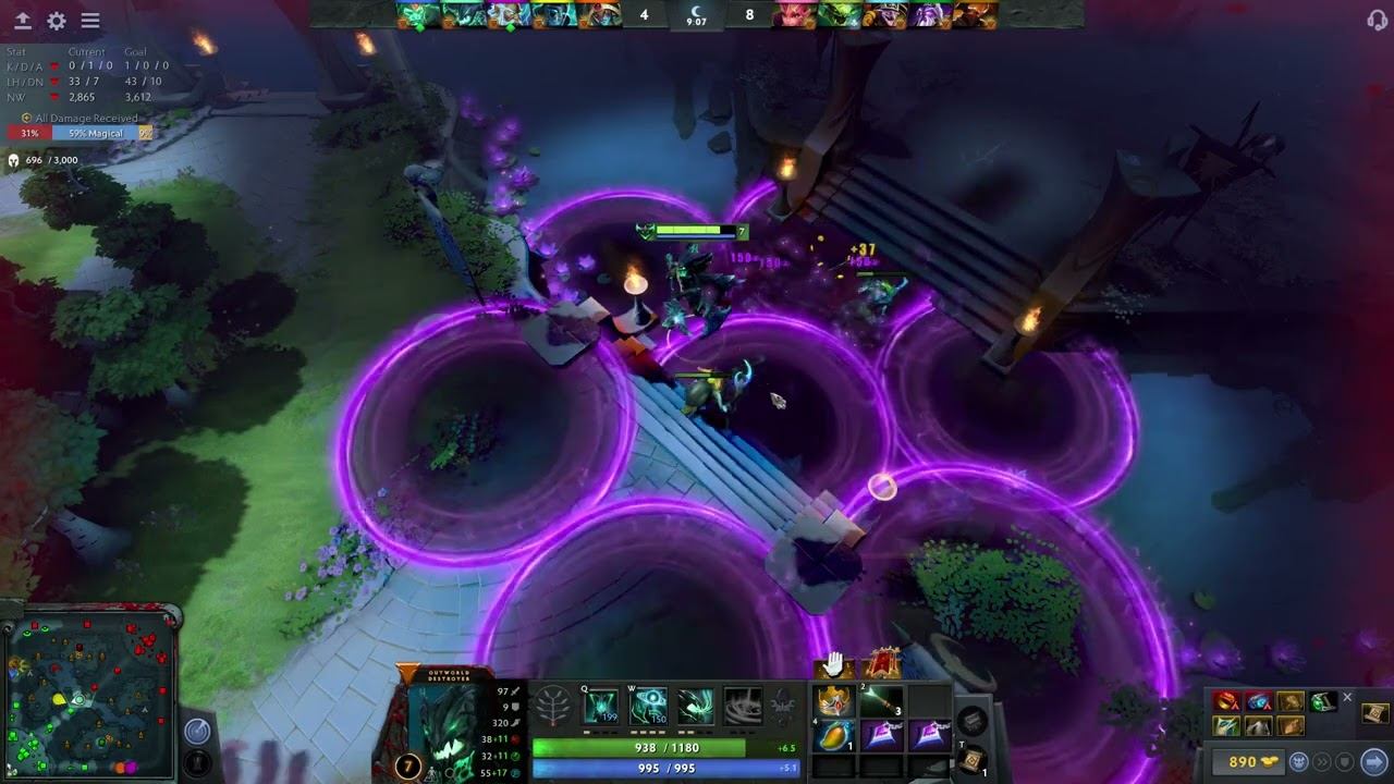 DOTA 2 - Ranked - Pos 2 Mid - Archon 4 - Outworld Destroyer 3/11/7 KDA - Lose смотреть онлайн