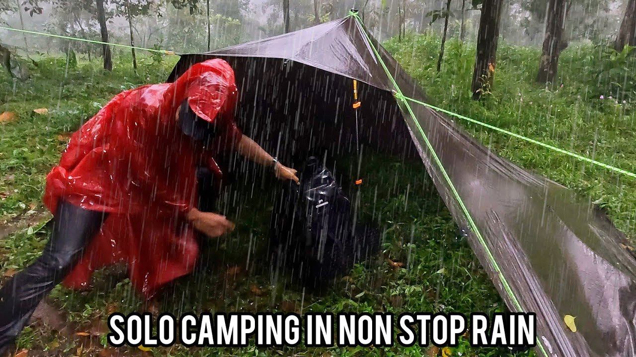 SOLO CAMPING HEAVY RAIN - CAMPING IN NON STOP RAIN - RELAXING SOUND WITH RAIN смотреть онлайн
