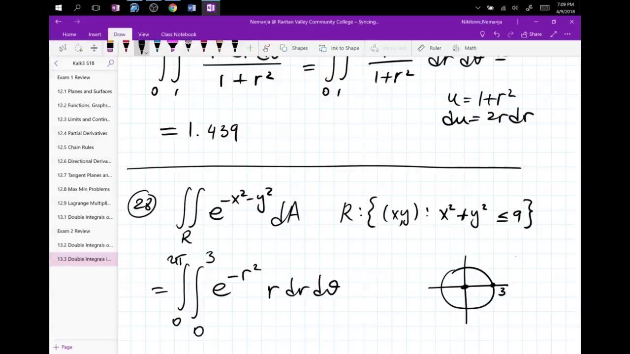 Nik's Live Calculus Stream (Calculus3 13.3 Double Integrals in Polar Coordinates) смотреть онлайн