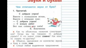 Чем отличаются звуки и буквы. Урок русского языка в 1 классе.