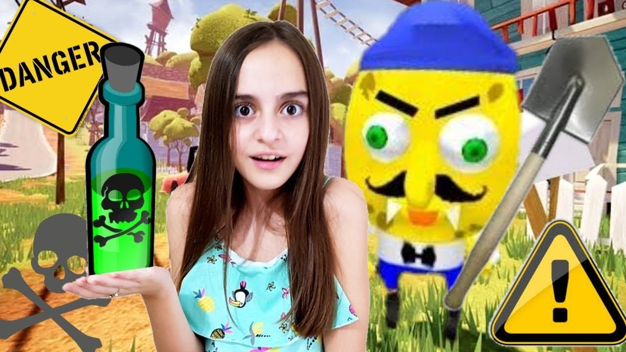 SÜNGERBOB'UN EVİNDE ZEHİR BULDUM !! - Hello Neighbor/Sponge Neighbor смотреть онлайн