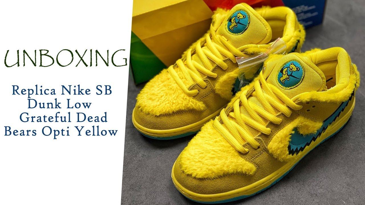 Nike SB Dunk Low Grateful Dead Bears Opti Yellow Review From Onebyonemall смотреть онлайн