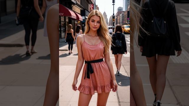 4K Beautiful Fashion Dress Look Street Shots - AI Fashion Outfit Style #shorts смотреть онлайн