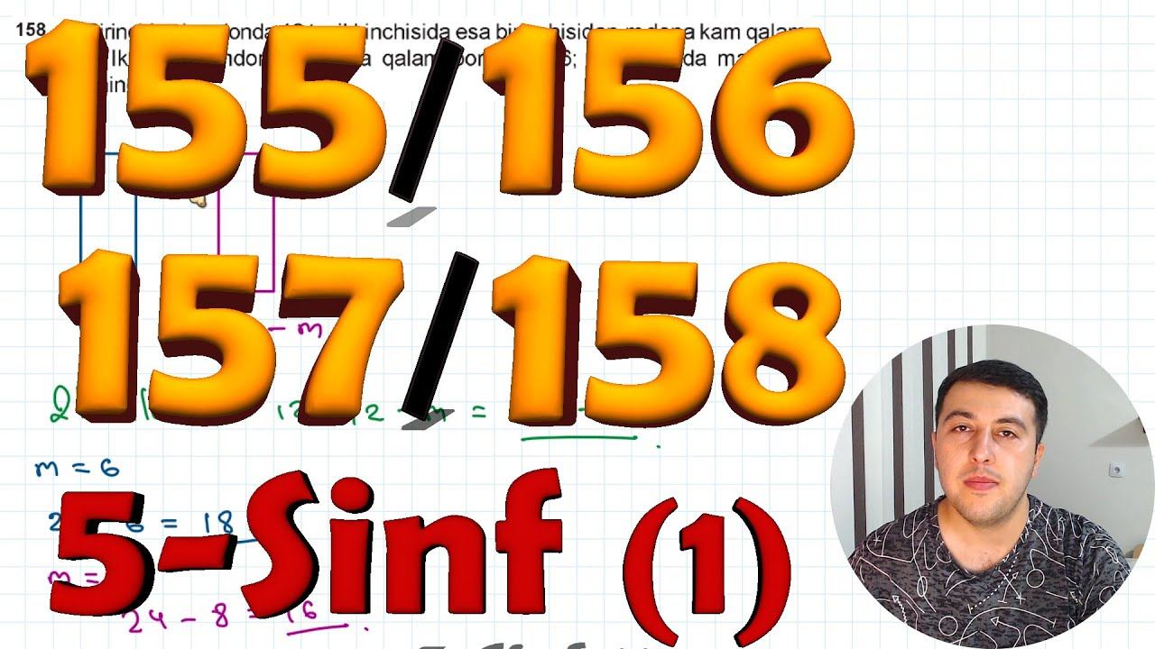 155-156-157-158-masala 5-sinf MATEMATIKA javoblari смотреть онлайн