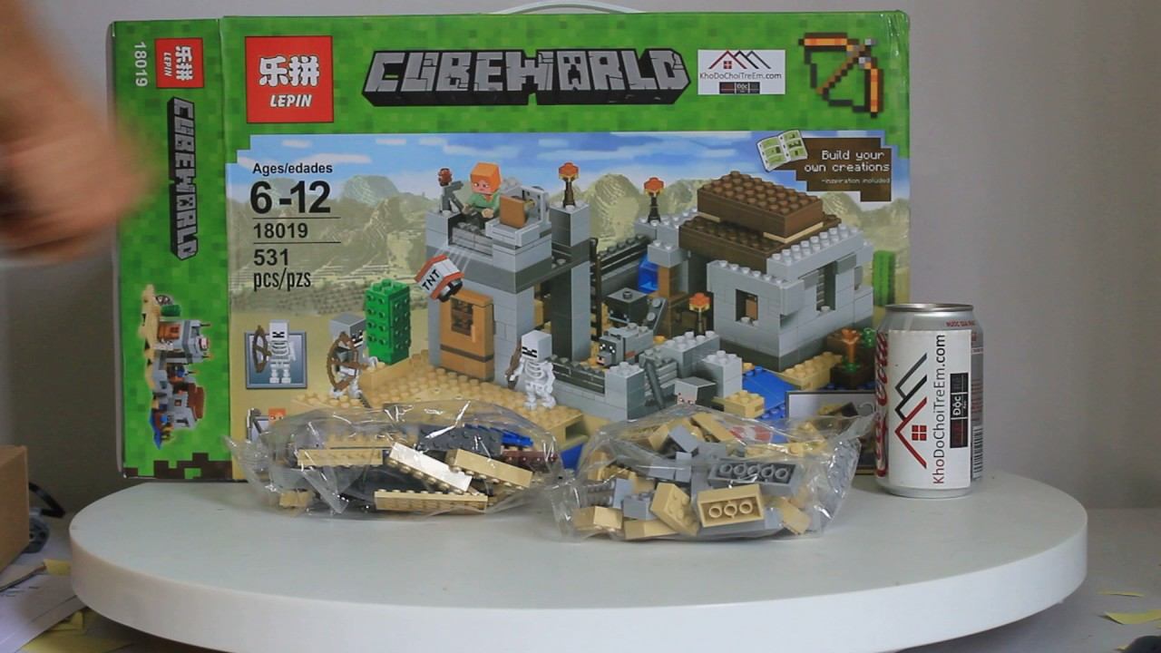 MỞ hộp Lepin 18019 Lego Minecraft 21121 The Desert Outpost giá rẻ смотреть онлайн