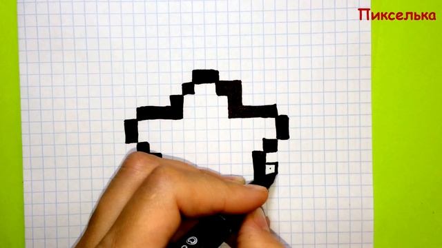 Как Рисовать Кавайную Звездочку по Клеточкам ♥ Рисунки по Клеточкам #pixelart
