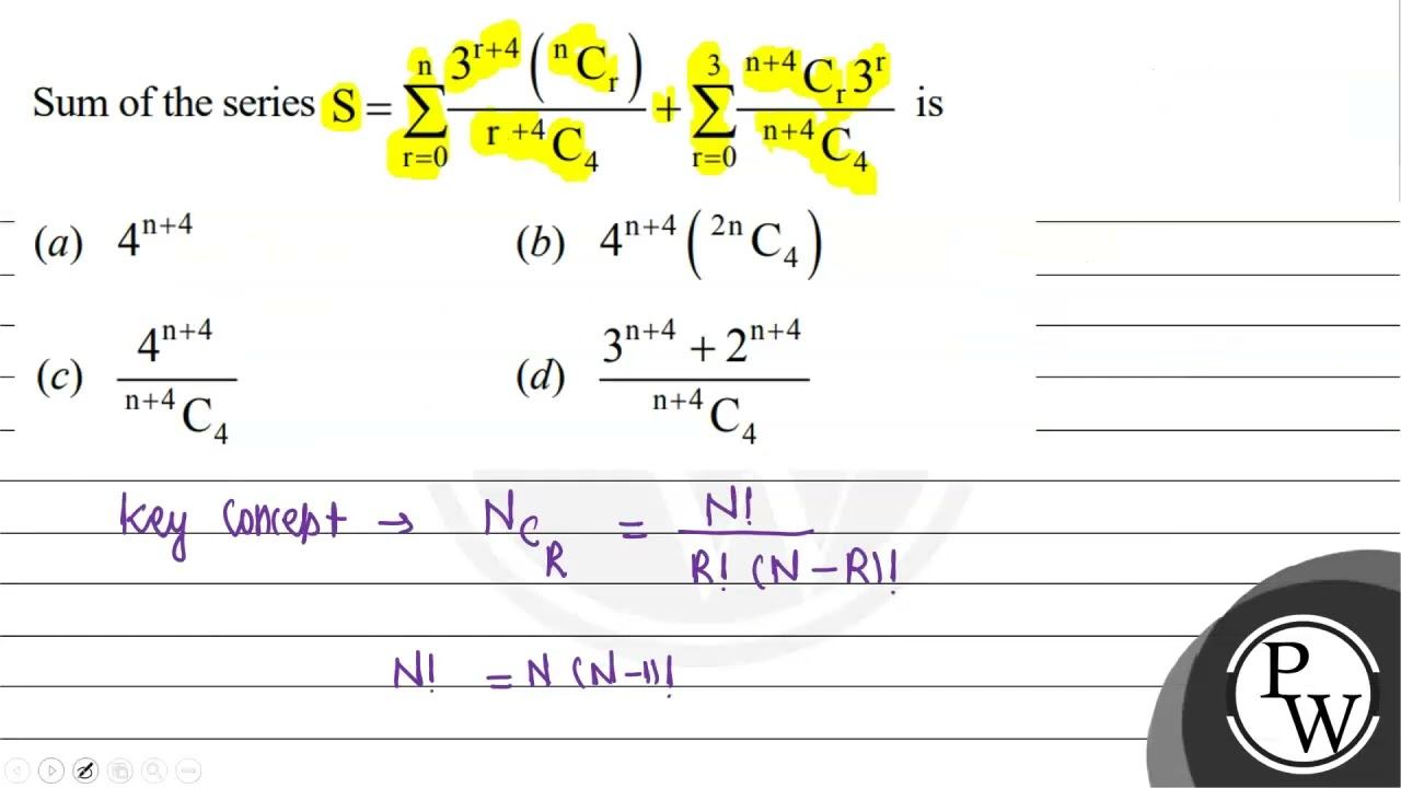 Sum of the series \( S=\sum_{\mathrm{r}=0}^{\mathrm{n}} \frac{3^{\mathrm{r}+4}\left({ }^{\mathrm... смотреть онлайн