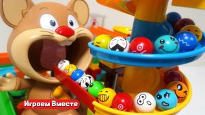 Развивающее строительство для детей: трасса из лего ! Лабиринт ASMR – МЫШОНОК С ШАРИКАМИ !