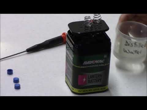 Add water to 6V lantern lead acid battery смотреть онлайн