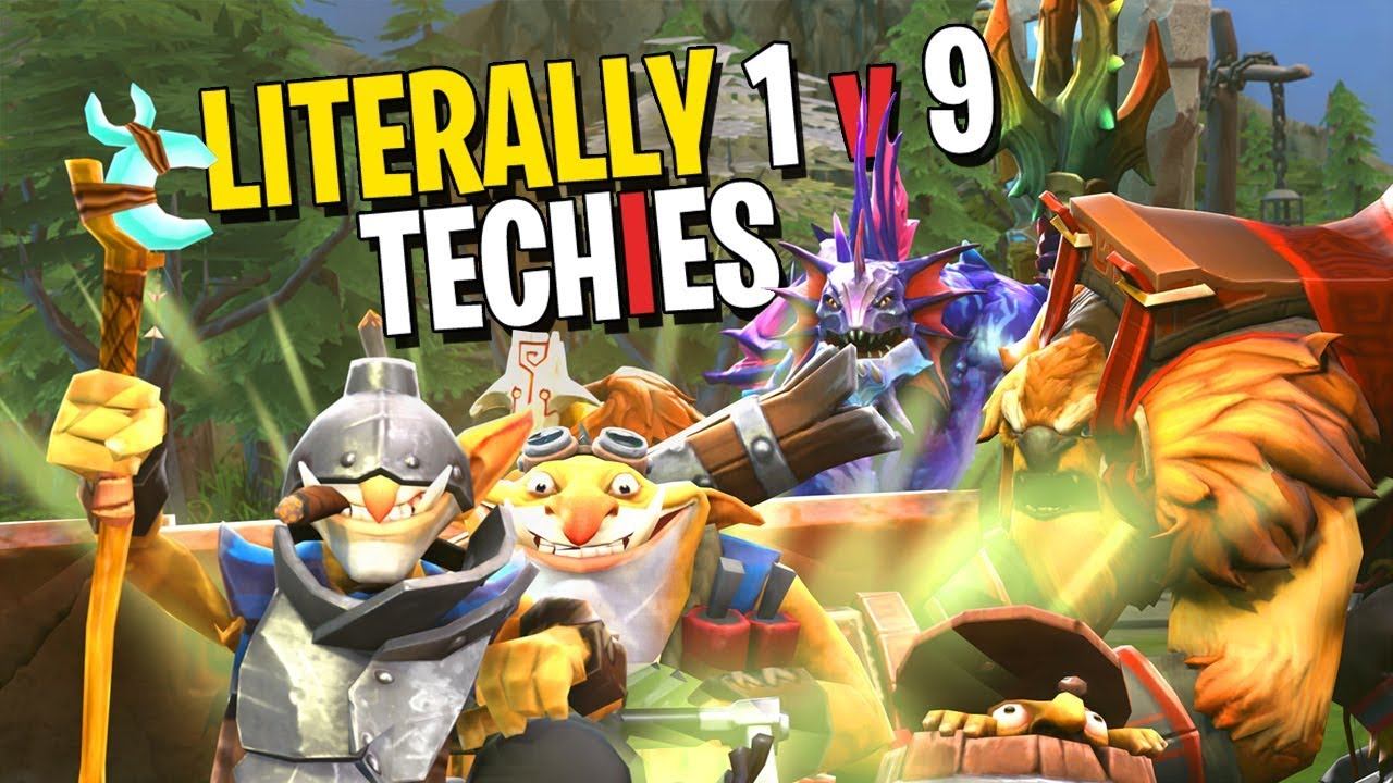 Literally 1 v 9 Techies - DotA 2 смотреть онлайн