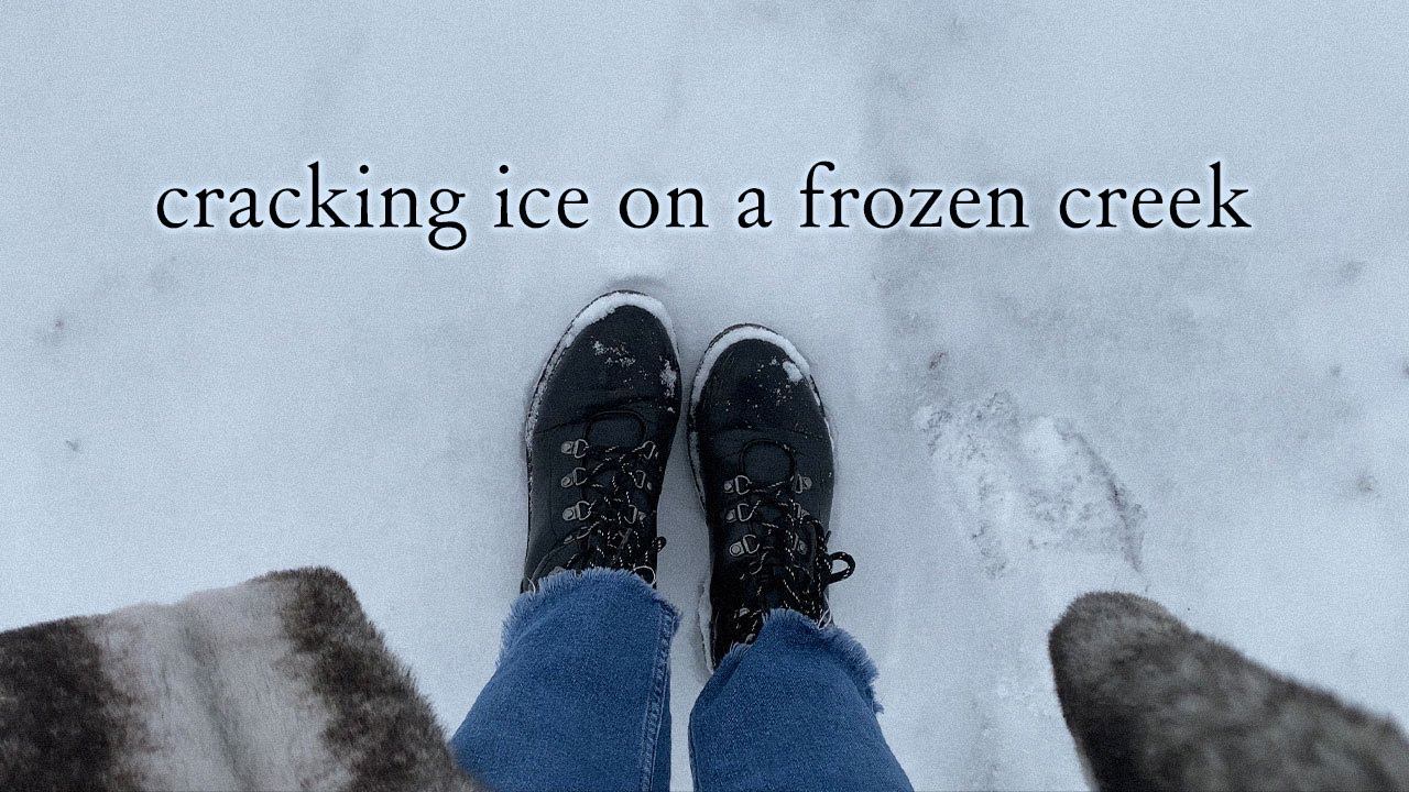 ASMR walking on ice on a frozen creek 🧊 смотреть онлайн