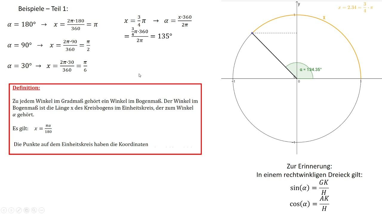V01 Einheitskreis und Bogenmaß смотреть онлайн