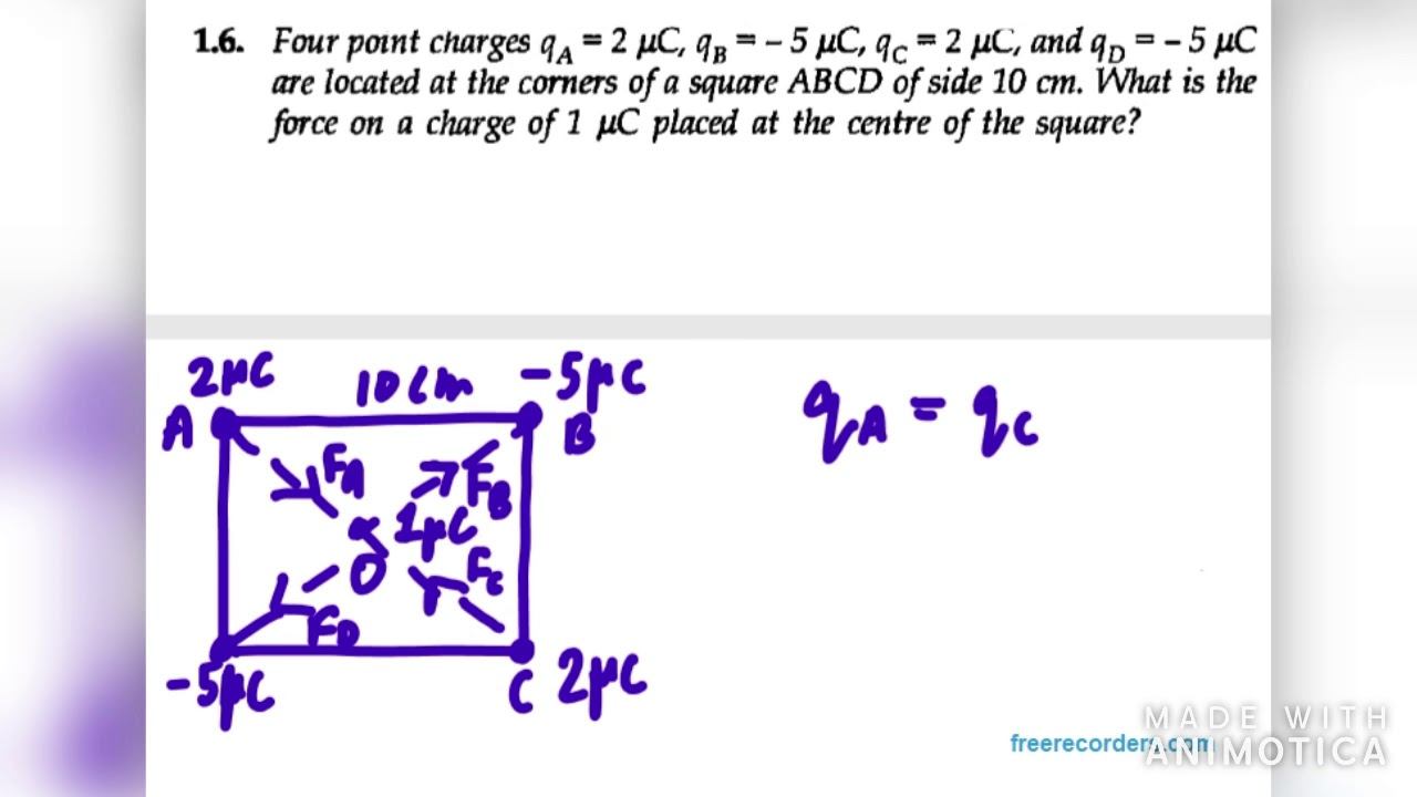 1.6 Chapter-1 Electric Charges and Field|| Back Exercise|| Class 12 NCERT Physics Solution смотреть онлайн