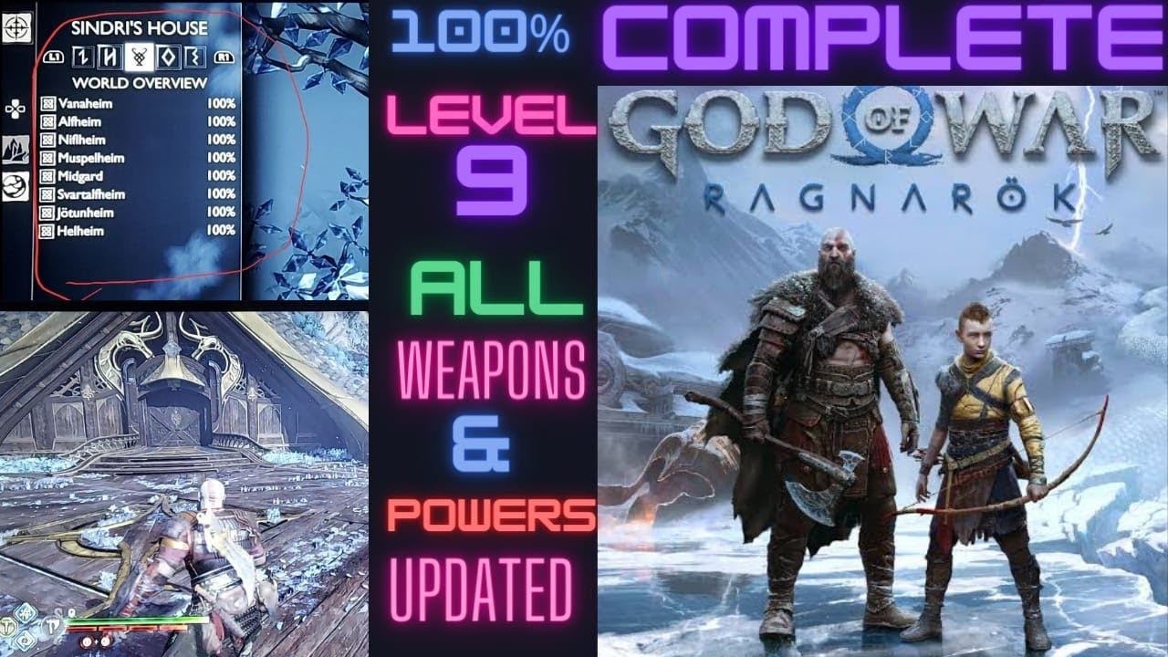 God of war Ragnarok 100% complete | All weapons Upgraded | смотреть онлайн