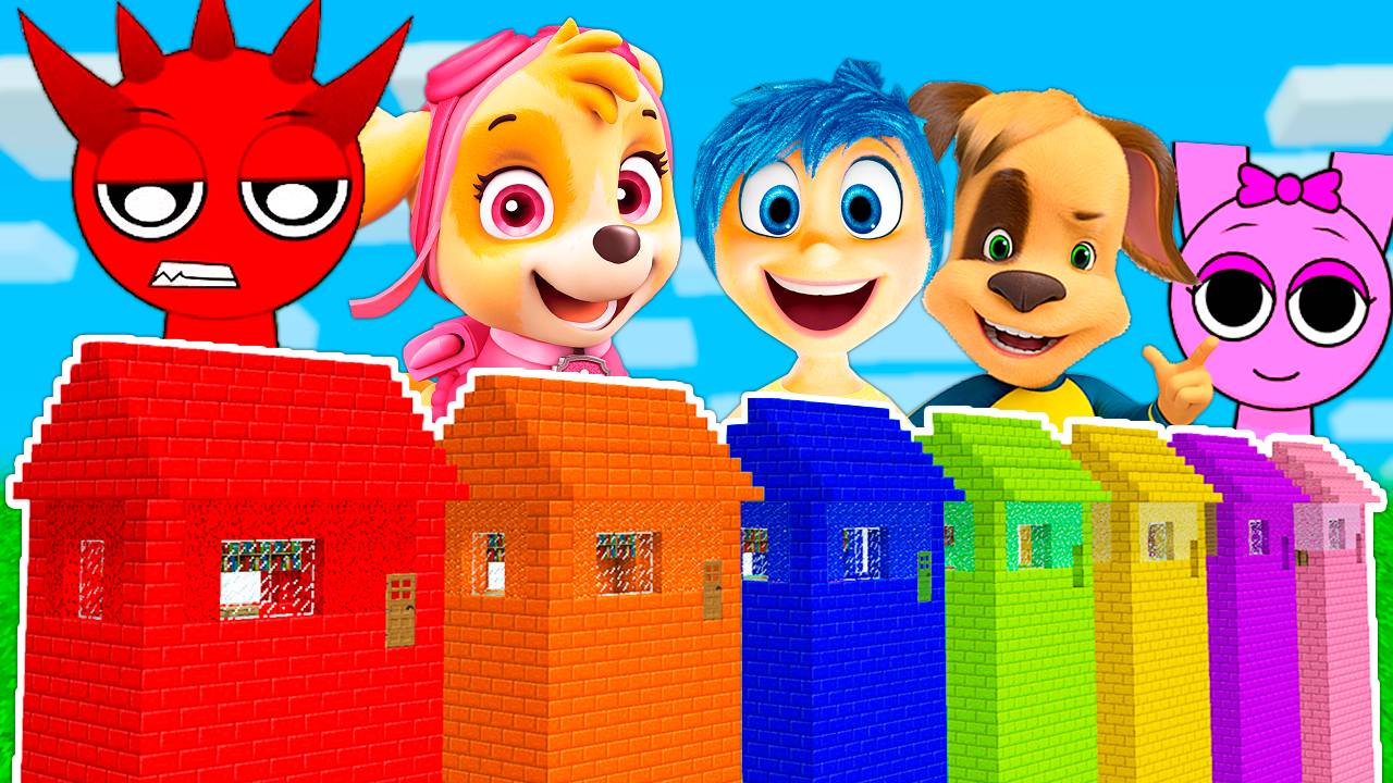 ВЫБЕРИ ПРАВИЛЬНЫЙ ДОМ СПРАНКИ СКАЙ ЩЕНЯЧИЙ ПАТРУЛЬ ГОЛОВОЛОМКА 2 БАРБОСКИНЫ В МАЙНКРАФТ ЗОМБАК