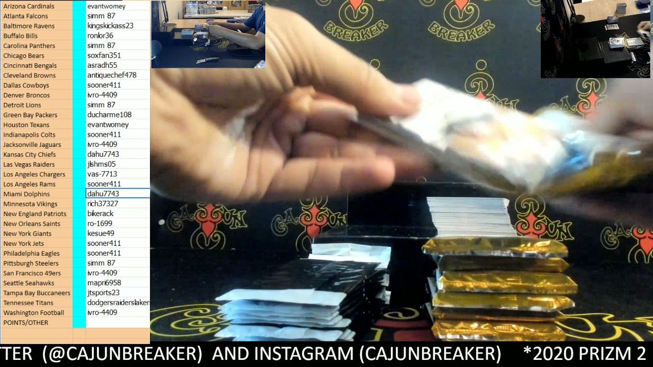 CAJUNBREAKER 2020 PRIZM 2 BOX-24 PACK BREAK (EBAY) 3-26-2021 смотреть онлайн