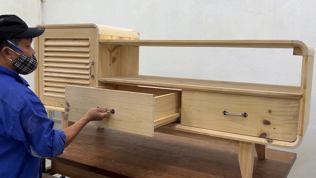 Amazing Woodworking Techniques And Skills Of Carpenter - Beautiful Modern TV Shelf Design Ideas смотреть онлайн