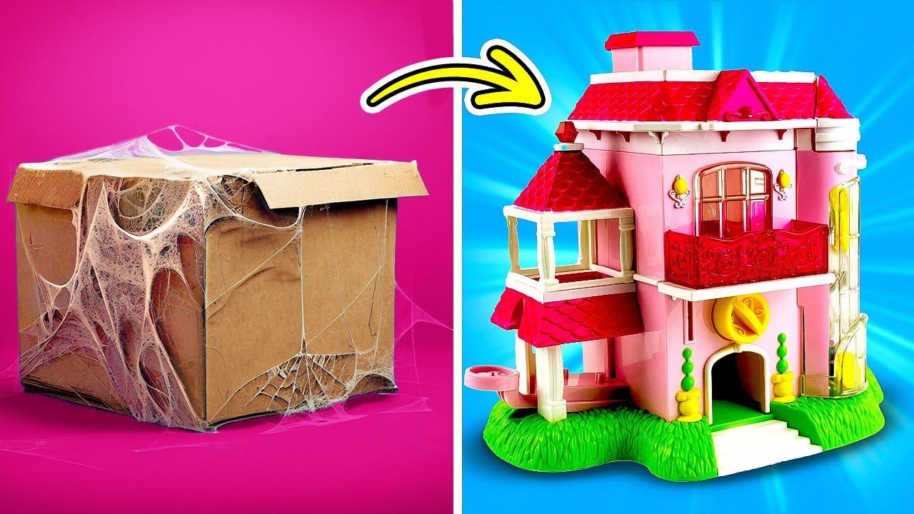 Преобразите свое пространство: Как сделать розовый замок для кукол! 🏰💖 смотреть онлайн