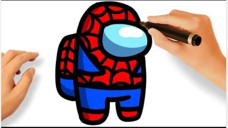 КАК НАРИСОВАТЬ СРЕДИ НАС ЧЕЛОВЕКА-ПАУКА 🕷 смотреть онлайн