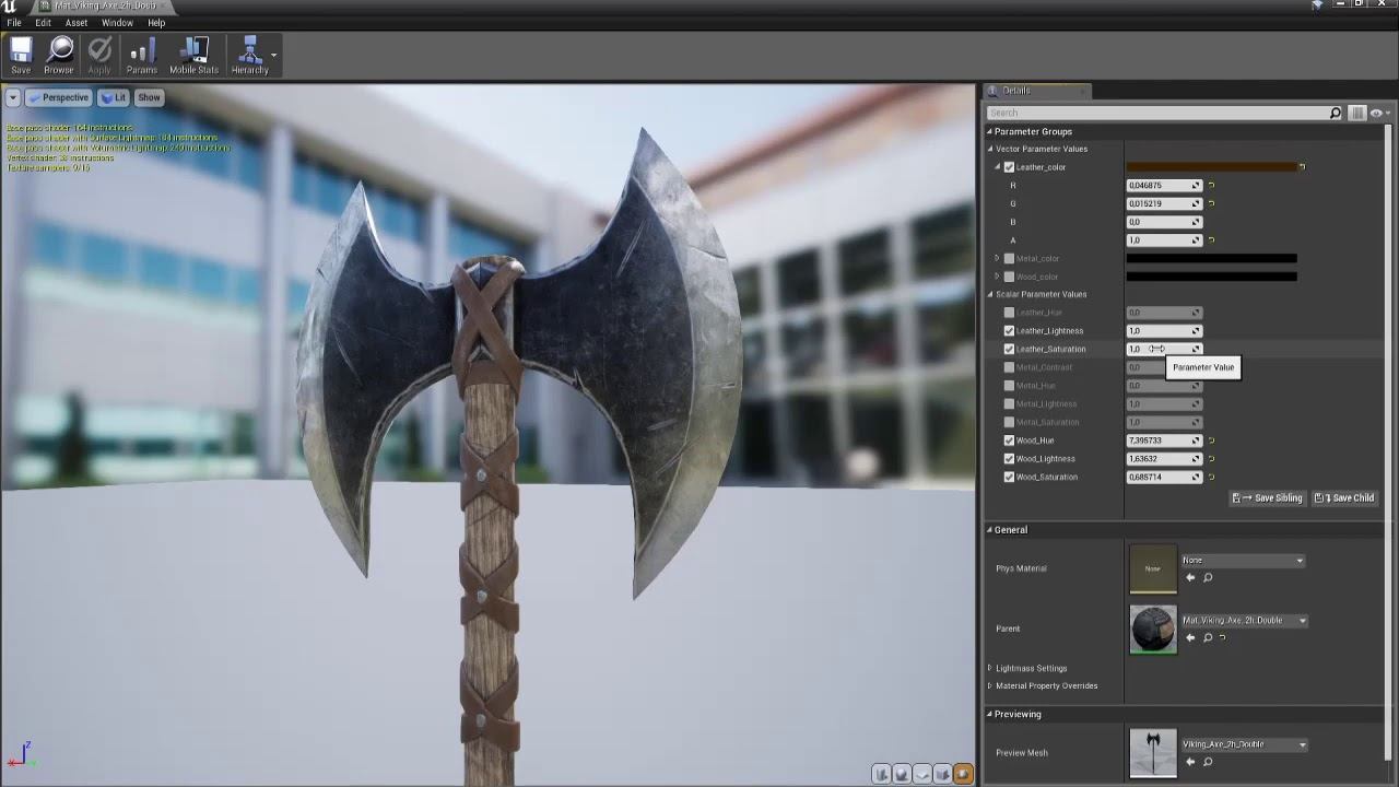 Viking Axe 3D Model - UE4 Material Parameters Showcase смотреть онлайн