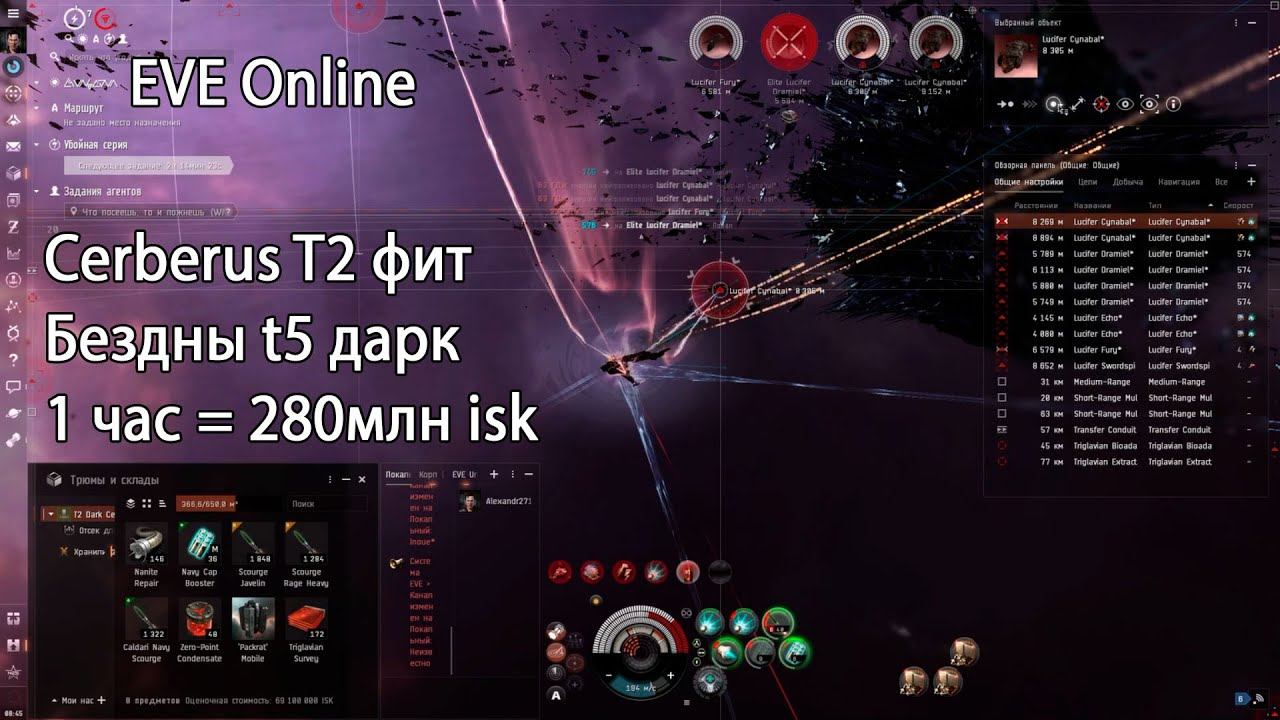 EVE Online. Бездны t5 дарк 1 час = 280млн isk. T2 cerberus за 300млн смотреть онлайн