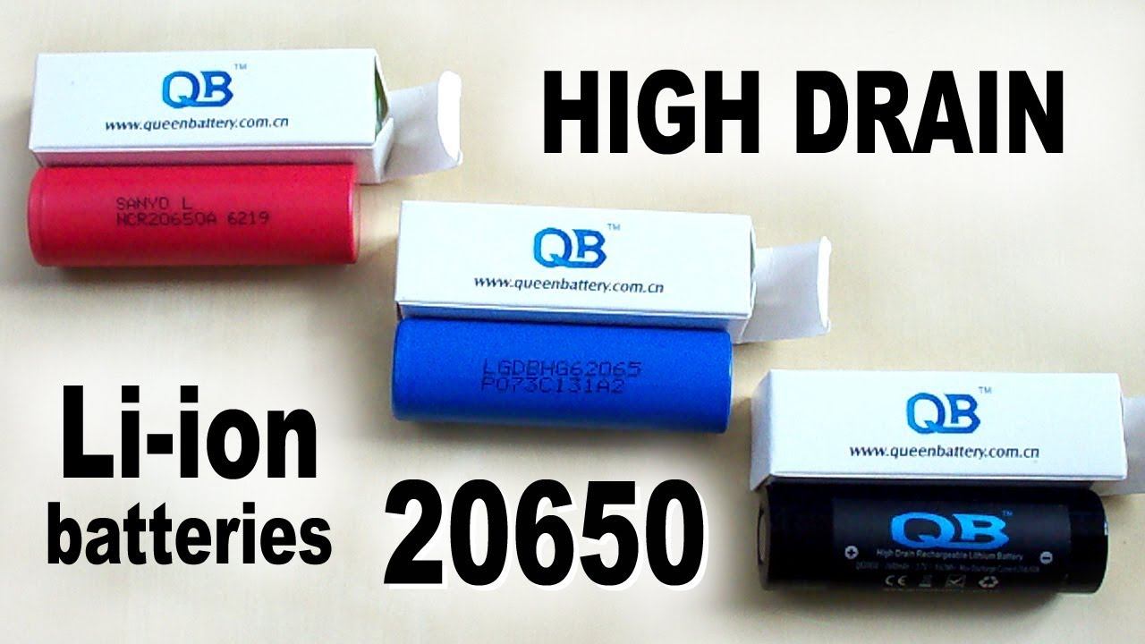 3 High Drain 20650 Li-ion batteries' discharge test: Sanyo NCR20650A, LG HG6, Queen Battery QB20650 смотреть онлайн