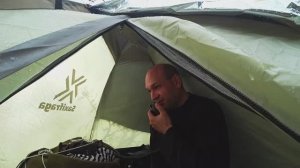 Остров Сарпинский - с трансивером в дождь