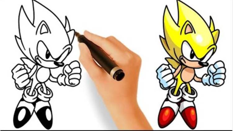 КАК НАРИСОВАТЬ СУПЕР СОНИКА ШАГ ЗА ШАГОМ⚡ смотреть онлайн