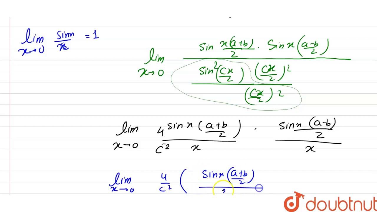 Evaluate the following limits: `lim_(xto0)(cos ax-cos bx)/(cos cx-1)` смотреть онлайн