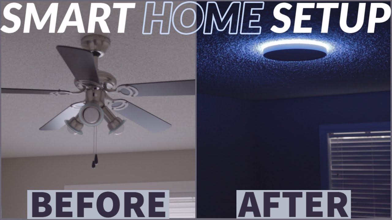 HOW TO REMOVE A CEILING FAN AND INSTALL A WIFI ENABLED SMART LIGHT FOR YOUR ALEXA/GOOGLE SMART HOME смотреть онлайн