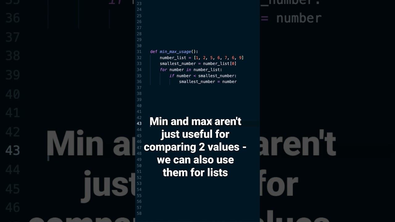 Use `min()` and `max()` to compare values more easily. #python #pythonprogramming смотреть онлайн