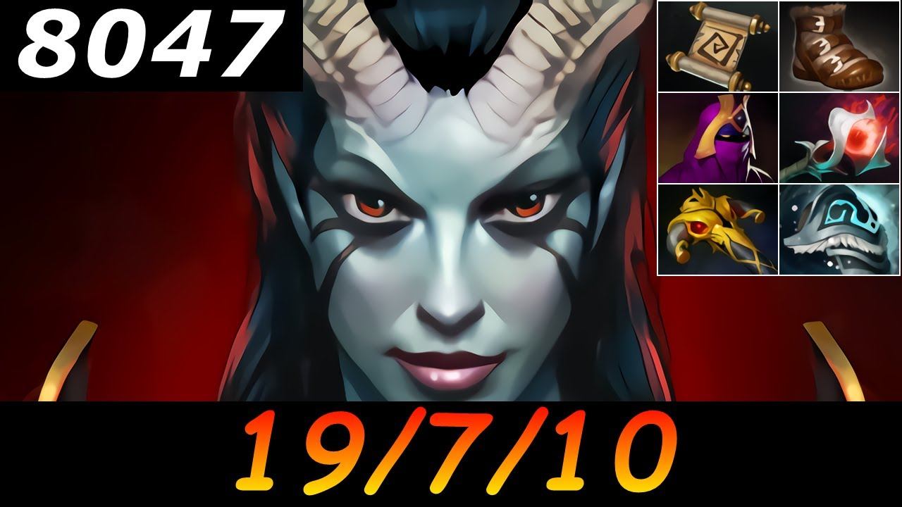 Dota 2 Queen of Pain 8047 MMR 19/7/10 (Kills/Deaths/Assists) Ranked Full Gameplay смотреть онлайн