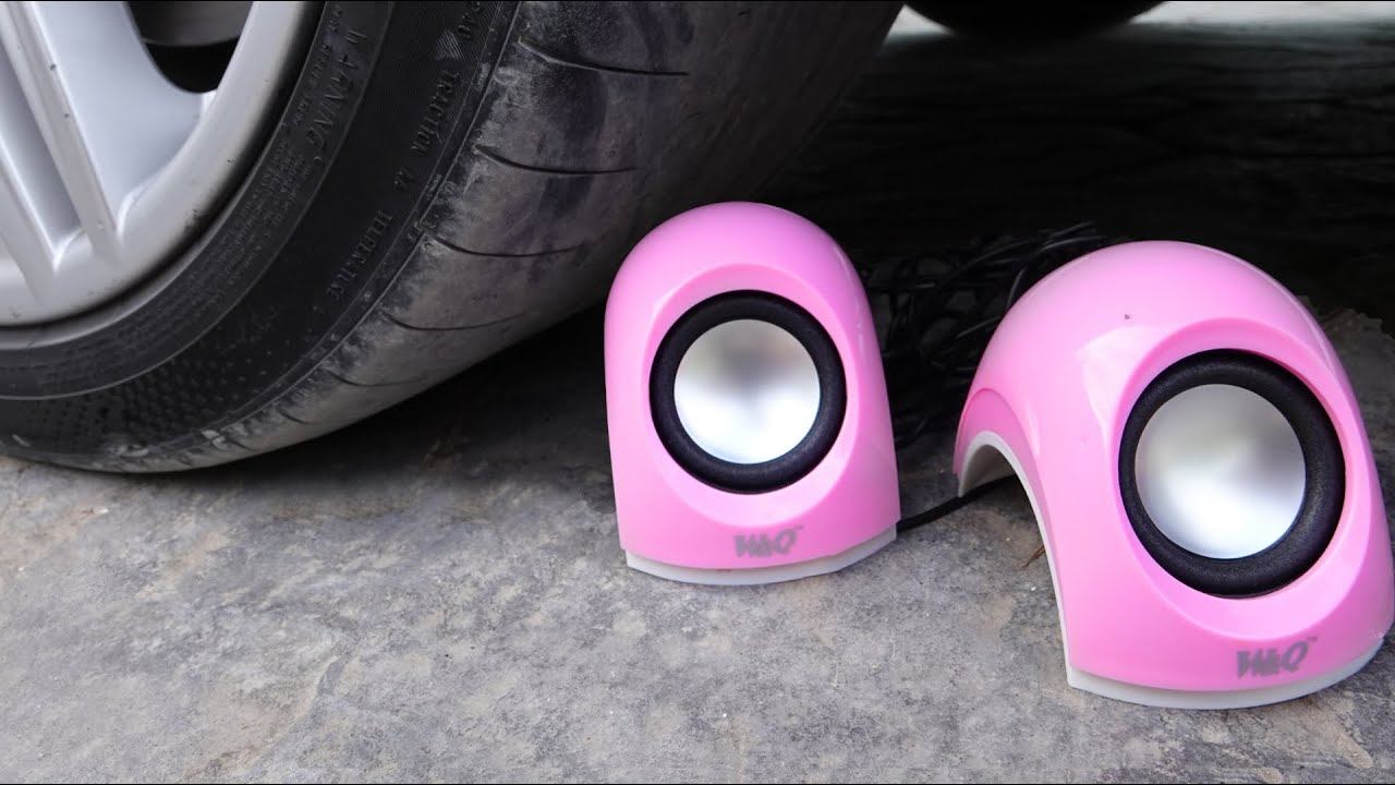 Crushing Crunchy & Soft Things by Car! EXPERIMENT CAR vs PINK SPEAKERS смотреть онлайн