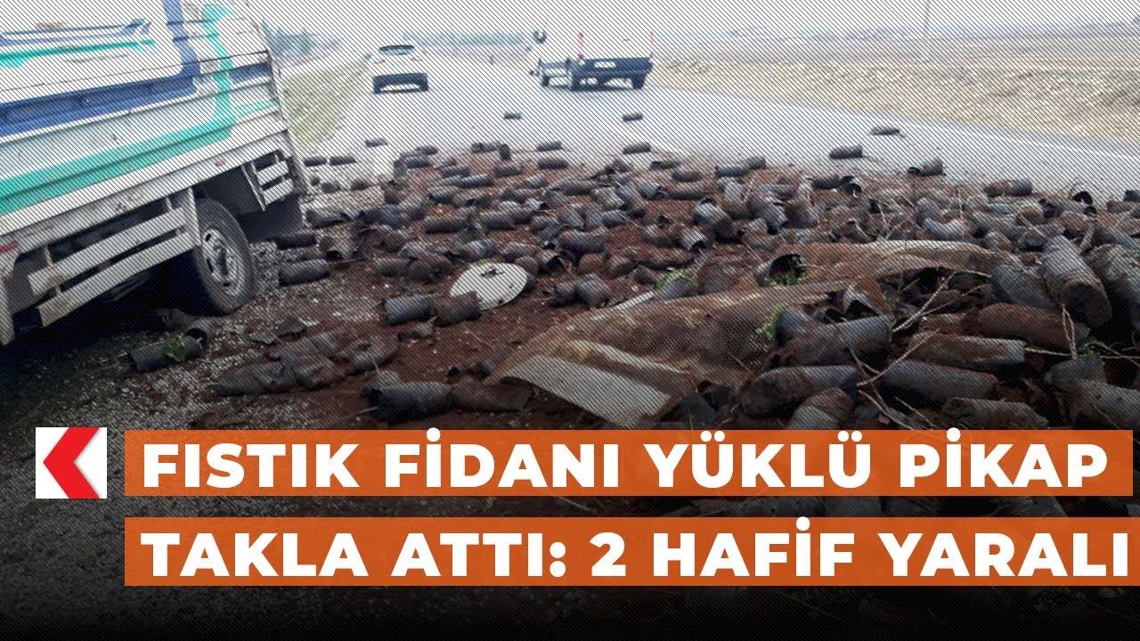 Fıstık fidanı yüklü pikap takla attı: 2 hafif yaralı смотреть онлайн