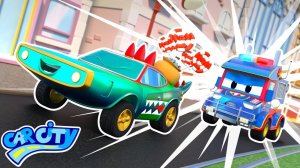 Супер ПОЛИЦЕЙСКИЙ в погоне за КРОКОМОБИЛЕМ | Супер Грузовик - Спасатель | Детские мультфильмы