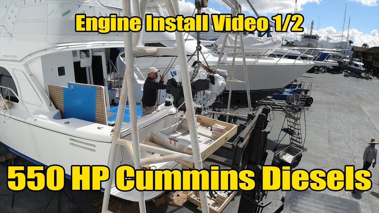 Installing two 550 Horsepower Cummins Diesels in a 2020 Gen II Mikelson 43' Zeus смотреть онлайн