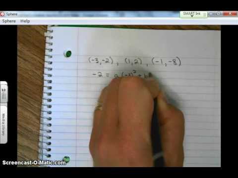 Given 3 points on a parabola write a quadratic equation смотреть онлайн