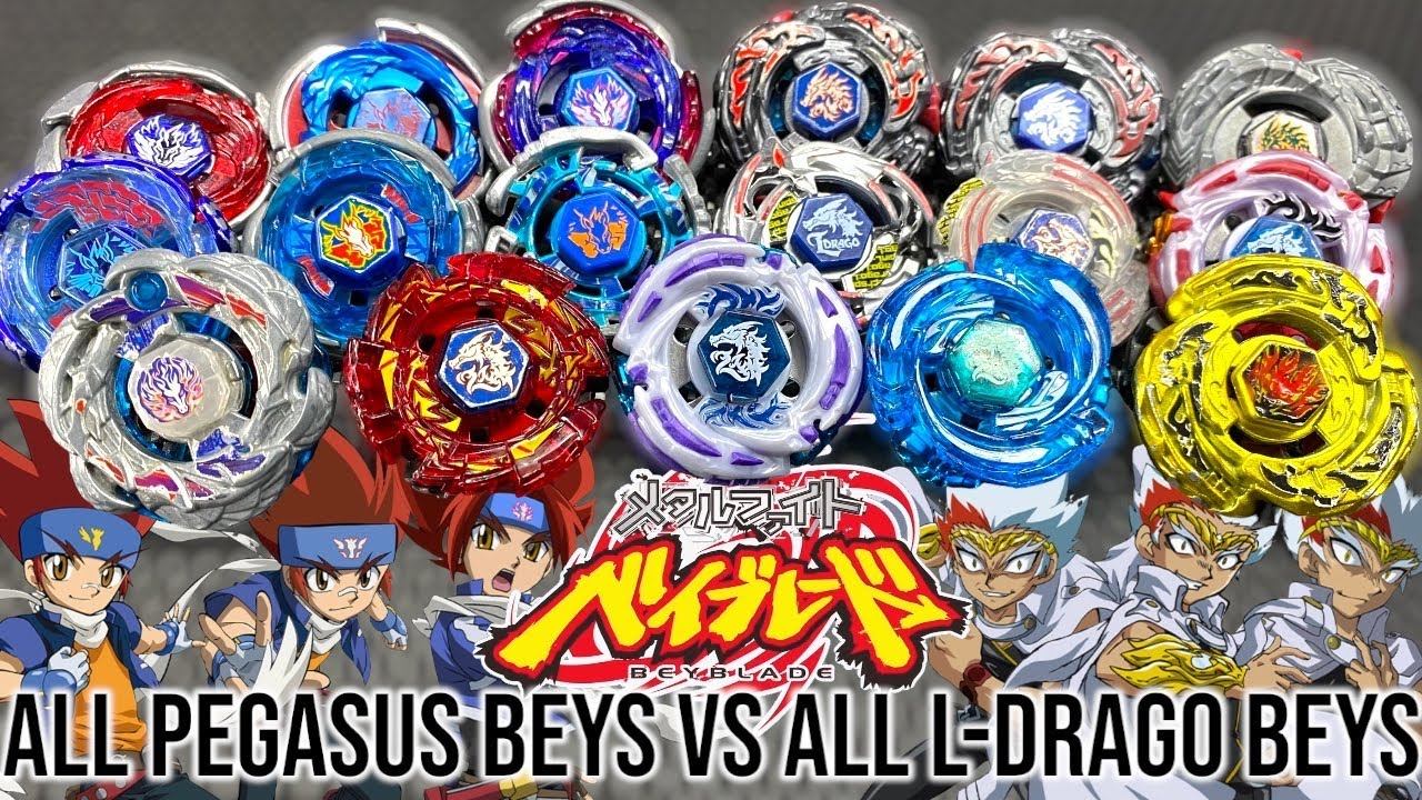 ALL PEGASUS BEYS vs ALL L-DRAGO BEYS | Gingka VS Ryuga | Evolution of BEYBLADE METAL FIGHT смотреть онлайн