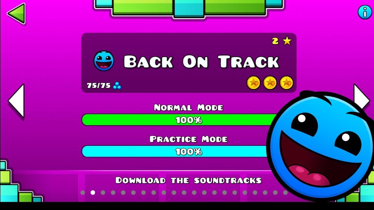 Geometry Dash-BACK ON TRACK (all coins) смотреть онлайн