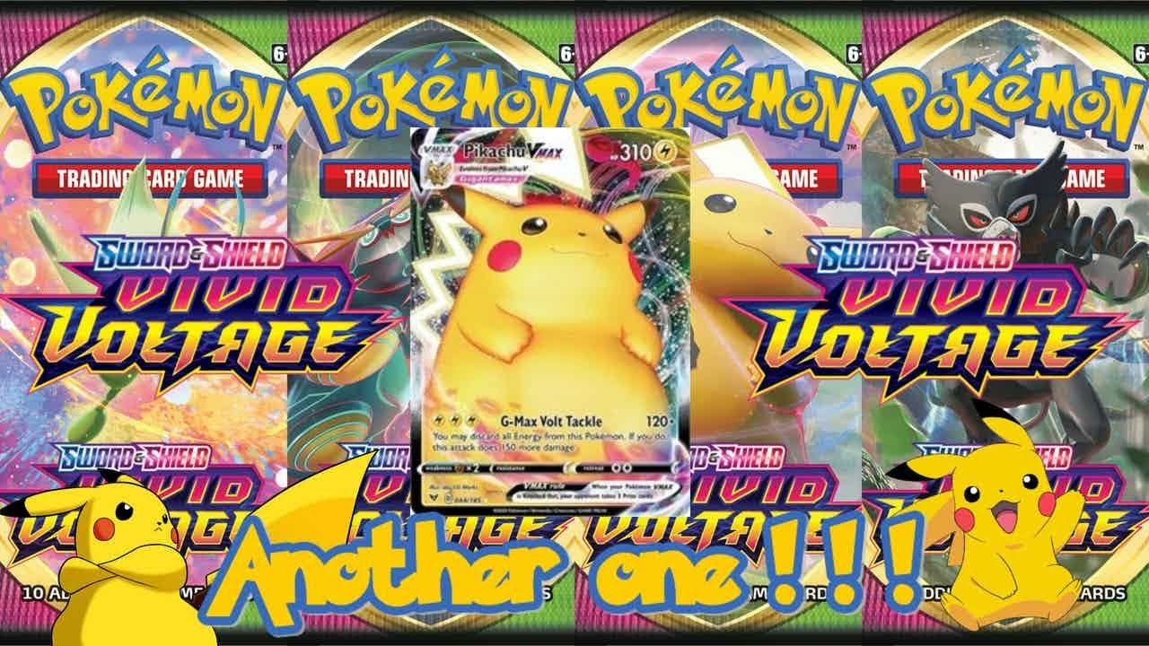 POKEMON CARDS OPENING!!! Vivid Voltage packs and a BIG hit!! PIKACHU VMAX!!! смотреть онлайн
